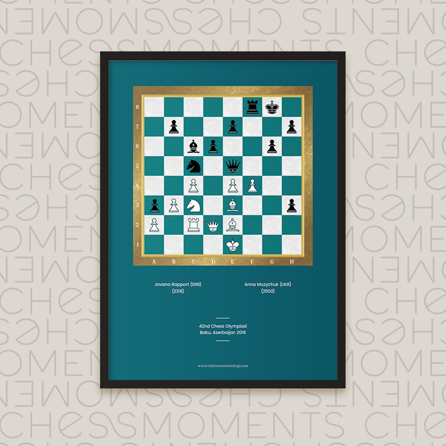 Anna Muzychuk's queen sacrifice - Chess Poster